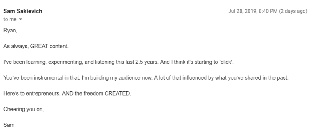 The One Percent testimonial