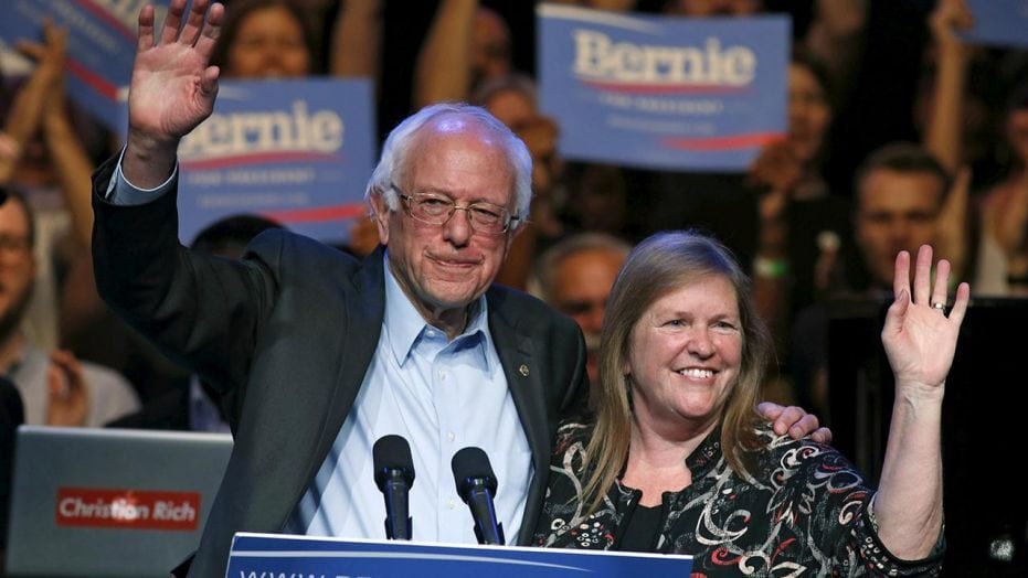 Bernie Sanders and his wife Jane O'Meara Sanders