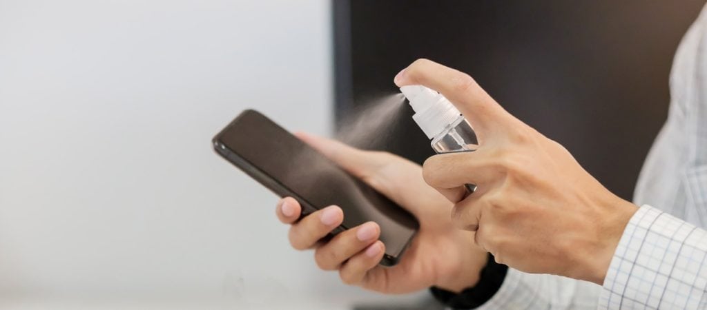 Phone alcohol spray